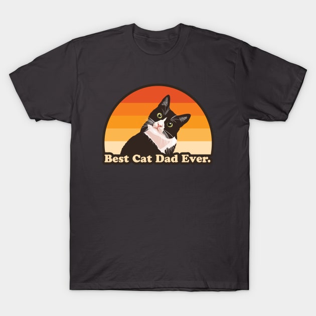 Retro Best Cat Dad Ever, Cat Lover Gift For Men T-Shirt by meowstudio